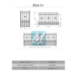 OLA 1+  kerítés betét elem , festett