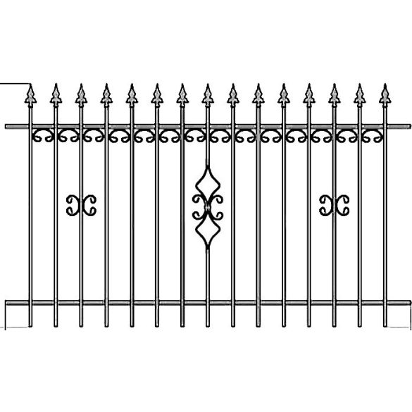 OLA 22  kerítés köz elem , festett
