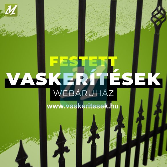Kovácsoltvas jellegű  kerítés köz betét , festett