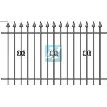 Kovácsoltvas kerítés köz elem, festett