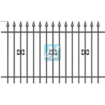 Kovácsoltvas kerítés köz elem, festett