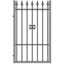 Kovácsoltvas egyszárnyú kiskapu , festett