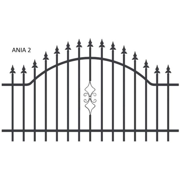 Ania2 kerítés köz elem, festett, kovácsoltvas jellegű
